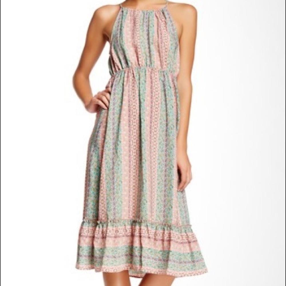 Soprano Halter Ruffle Midi Dress